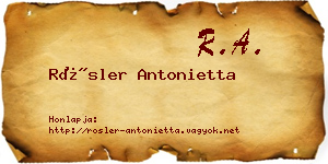 Rösler Antonietta névjegykártya